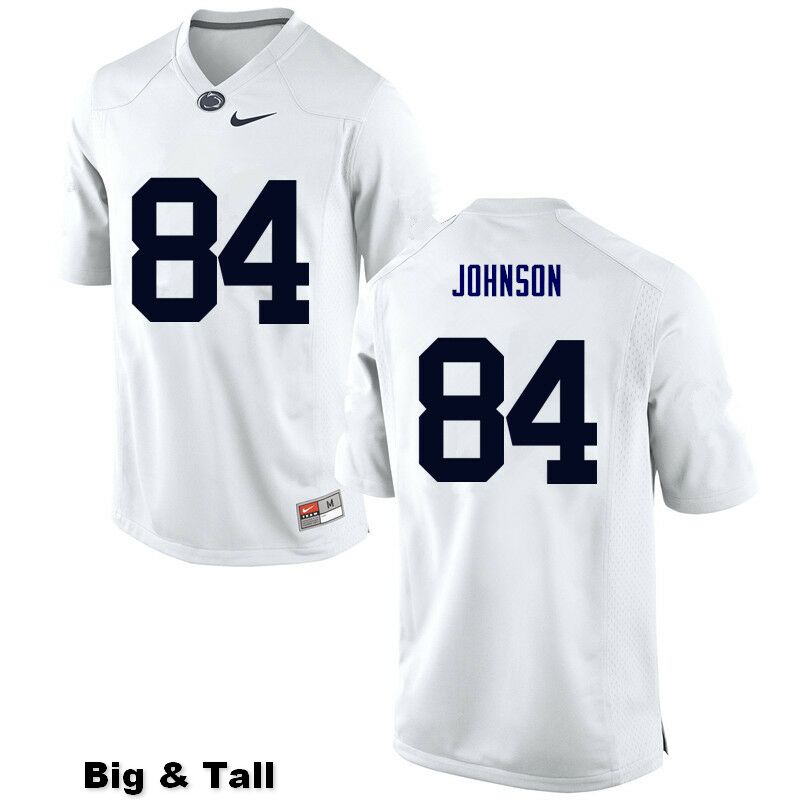NCAA Nike Men's Penn State Nittany Lions Juwan Johnson #84 College Football Authentic Big & Tall White Stitched Jersey TZI1498ZZ